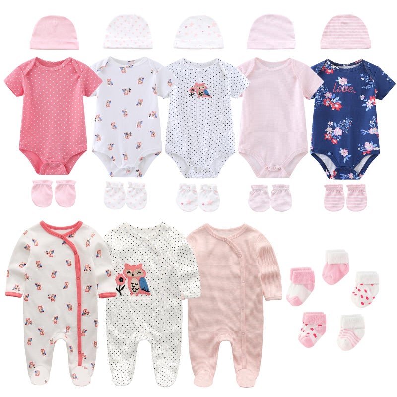 Ruliby New Born Clothes Cotton Layette Gift Outfit Set Baby Girl Clothing and Accessories 03 Months - Image 2