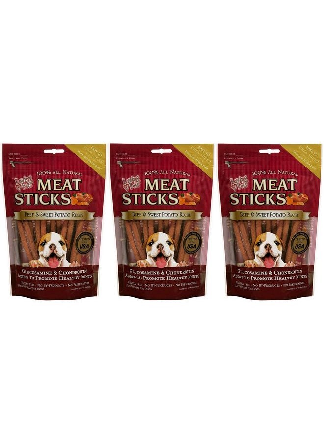 Loving Pets Loving Pets 3 Pack of Beef & Sweet Potato Meat Sticks Dog Treats, 5 Ounces Each, with Glucosamine and Chondroitin 