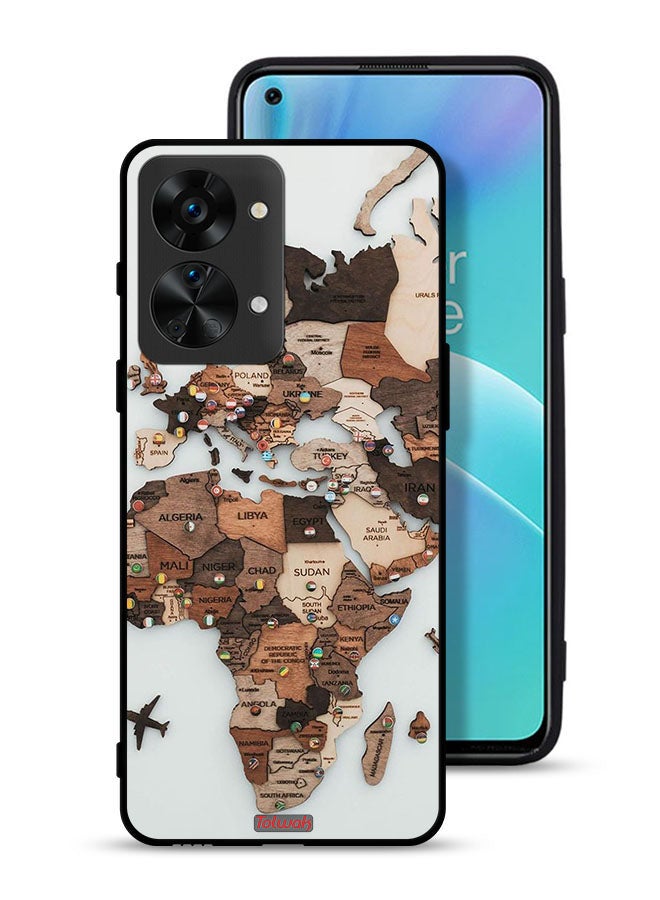 Tolwak OnePlus Nord 2T 5G Protective Case Cover World Map Art - Image 1