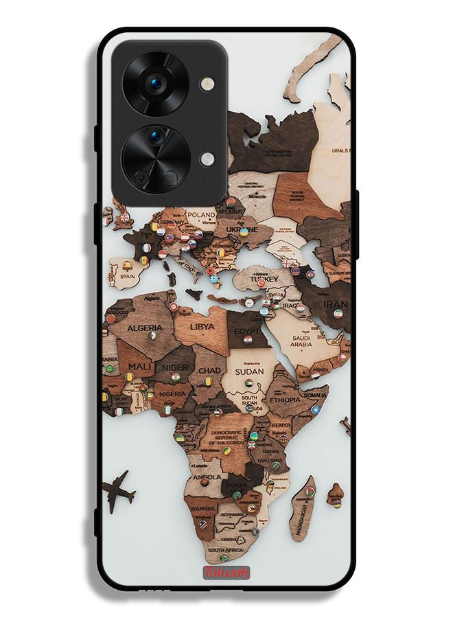 Tolwak OnePlus Nord 2T 5G Protective Case Cover World Map Art - Image 2