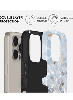 BURGA Luxury Styled Giltter iPhone 16  Pro Max Case Compatible with Double Layer Silicone Protective Case Mermaid Skin  - Image 2