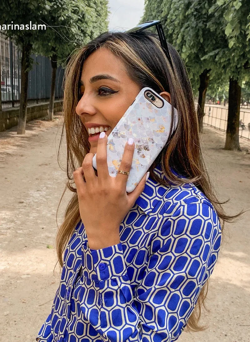 BURGA Luxury Styled Giltter iPhone 16  Pro Max Case Compatible with Double Layer Silicone Protective Case Mermaid Skin