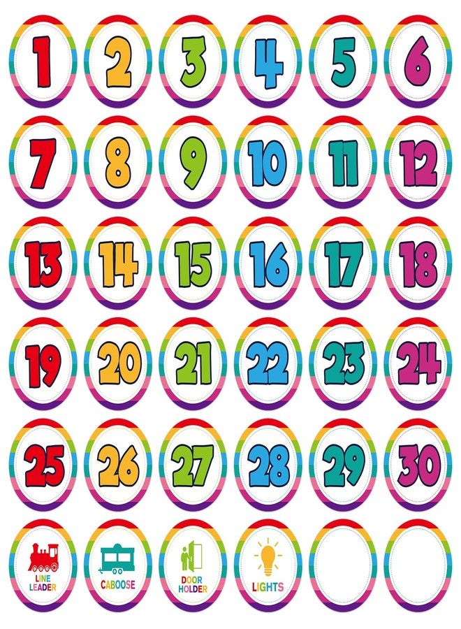 FLYAB 36Pcs Line up Spots for Classroom Floor 4" Number Stickers for Classroom Number 1-30 Sticker Dots for Back to School Preschool Kindergarten Teacher Supplies - Image 1