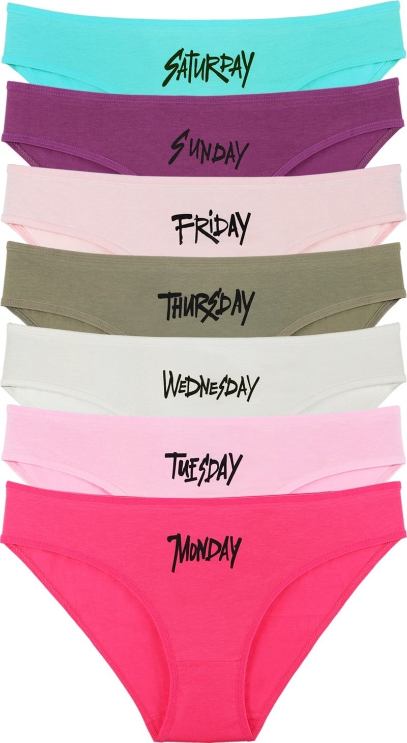 Sensu Women's Day Printed 7-Piece Slip Bikini Panties - KTS1168 Model6 - Image 2