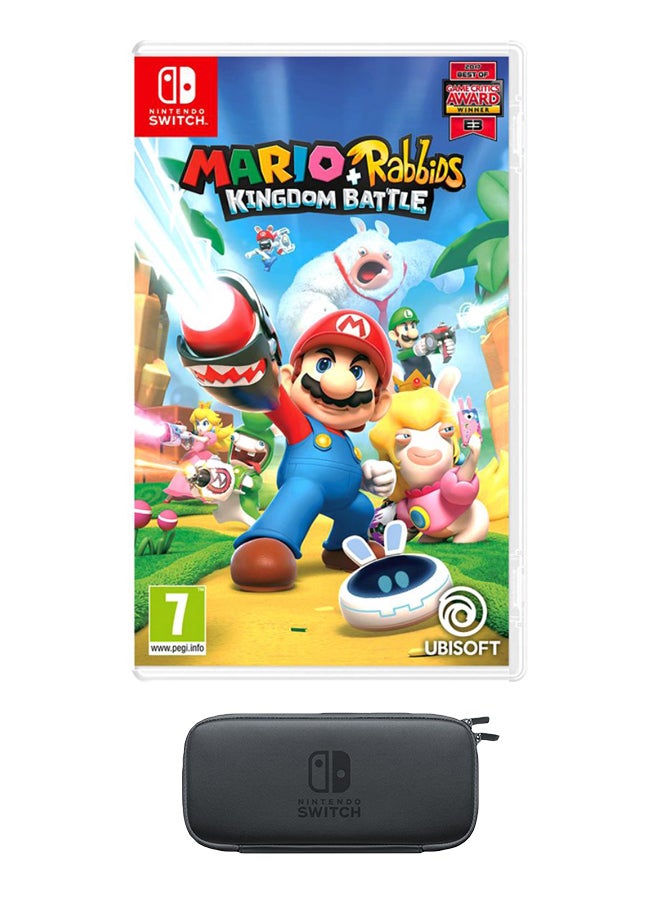 أوبيسوفت لعبة الفيديو ‎"Mario Rabbids Kingdom Battle"‎ مناسبة لمنصة آركيد وجهاز الألعاب نينتندو سويتش مع حافظة حمل ولاصقة حماية لشاشة الجهاز - أركيد ومنصة - nintendo_switch - Image 1