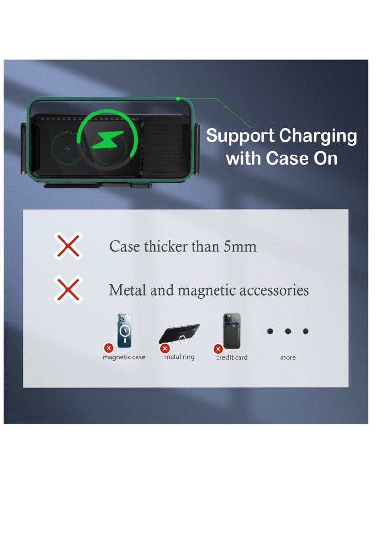 Excefore Wireless Car Charger for Galaxy Z Fold 3 Car Mount, Car Phone Holder Mount Dashboard Air Vent Windshield Compatible with Samsung Galaxy Z Flip 3 S21 Ultra, for iPhone 13 13 Pro Max 12, Gogle Pixel 6  - Image 5
