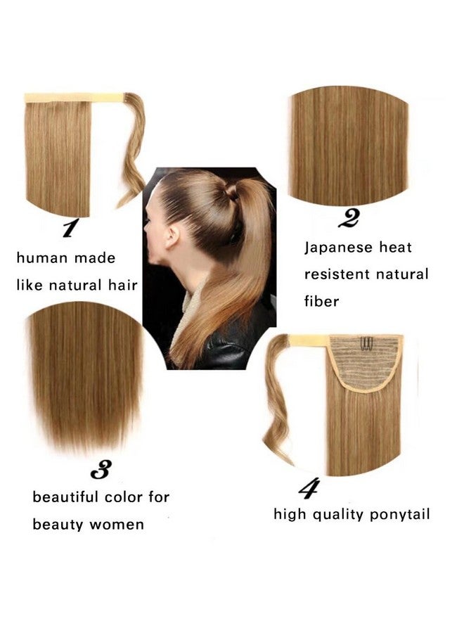 iLUU 130M Fashion Red Color Wrap Around Ponytail Synthetic Hair Extensions Long Straight Magic Paste Ponytial Hairpieces 24Inch Binding Pony Tails Hair Extensions for Women Girl (100g) - Image 3