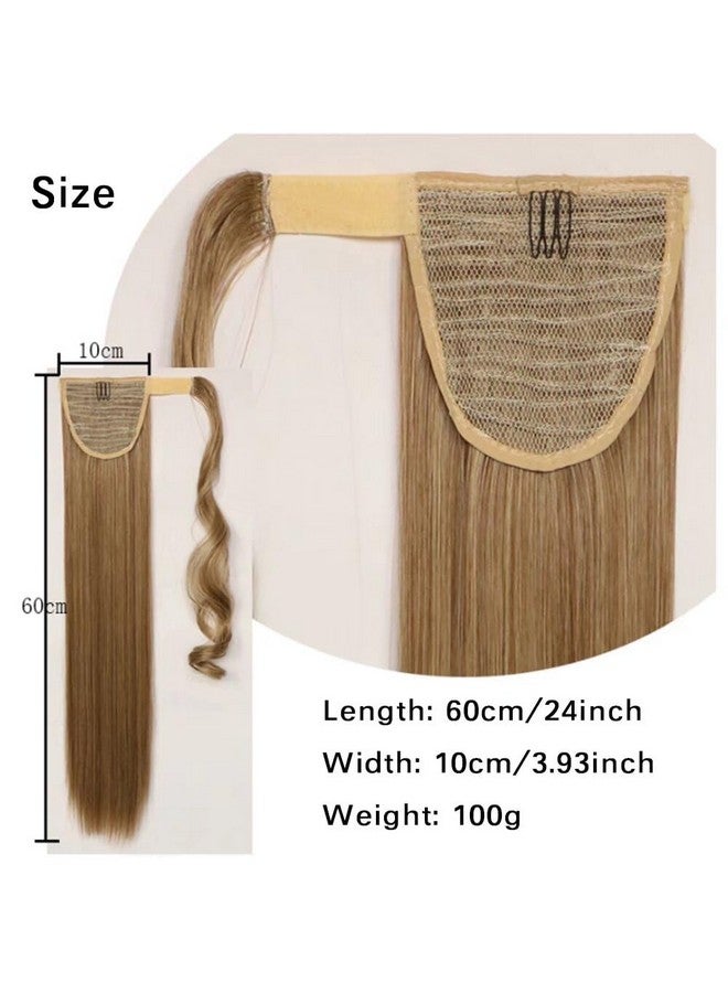 iLUU 130M Fashion Red Color Wrap Around Ponytail Synthetic Hair Extensions Long Straight Magic Paste Ponytial Hairpieces 24Inch Binding Pony Tails Hair Extensions for Women Girl (100g) - Image 2