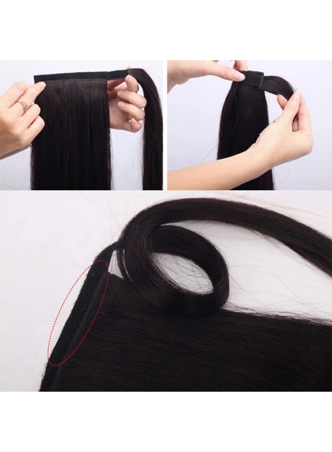 iLUU 130M Fashion Red Color Wrap Around Ponytail Synthetic Hair Extensions Long Straight Magic Paste Ponytial Hairpieces 24Inch Binding Pony Tails Hair Extensions for Women Girl (100g) - Image 4