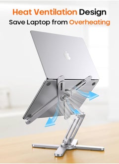 PEGANT PEGANT Rotating Foldable Laptop Stand for Desk, 360° Adjustable Ergonomic Portable Aluminum 10-17" Laptop Organizer, Lightweight Notebook Holder for Home Office Travel, Compatible with MacBook Dell HP  - Image 5