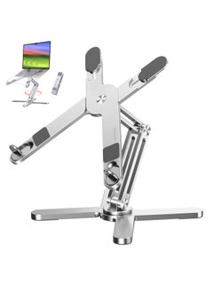 PEGANT PEGANT Rotating Foldable Laptop Stand for Desk, 360° Adjustable Ergonomic Portable Aluminum 10-17" Laptop Organizer, Lightweight Notebook Holder for Home Office Travel, Compatible with MacBook Dell HP  - Image 1