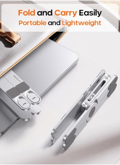 PEGANT PEGANT Rotating Foldable Laptop Stand for Desk, 360° Adjustable Ergonomic Portable Aluminum 10-17" Laptop Organizer, Lightweight Notebook Holder for Home Office Travel, Compatible with MacBook Dell HP  - Image 4