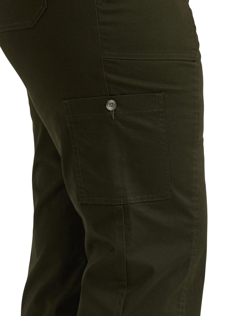 Lee Women's Plus Size Ultra Lux Comfort with Flex-to-Go Utility Pant Dark Olive Night 22 Plus - Image 3