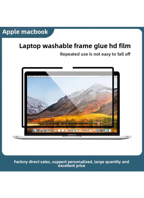 Suitable For Apple MacBook13.6 HD Film 2024/M3/M2 Frame Glue Washing Removable Film Air15.3-Color:Frosted Frame Adhesive Film (with Packaging + Cleaning Tools)-Size:Pro Touch Bar15.4-inch (A1707/A1990)