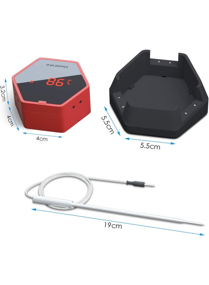 إنك بيرد ميزان حرارة لاسلكي يعمل بالبلوتوث للشواء IBT-6XS، مقياس حرارة رقمي 150 قدم بستة مجسات لشواية الطبخ للمُسخن، ميزان حرارة مغناطيسي للفرن مع مؤقت انذار لطعام المطبخ من اينكبيرد - Image 4
