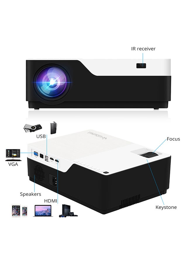 وونكت جهاز بروجيكتور LED بدقة كاملة الوضوح 1080 M18 أبيض - Image 2