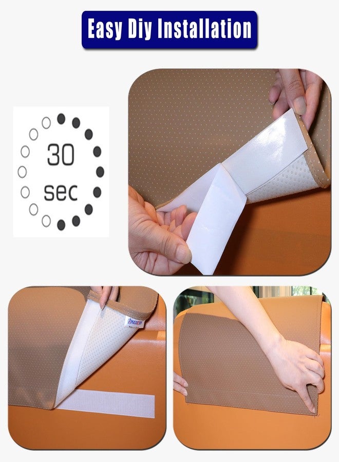 AmazeCov غطاء مسند رأس مانع للانزلاق من AmazeCov لكرسي الاسترخاء، غطاء مسند رأس من جلد البولي يوريثان المثقب والمسامي لكرسي الاسترخاء Lazy Boy، واقي مسند رأس للأثاث لكرسي المكتب ومقعد المسرح والأريكة، بني - Image 5