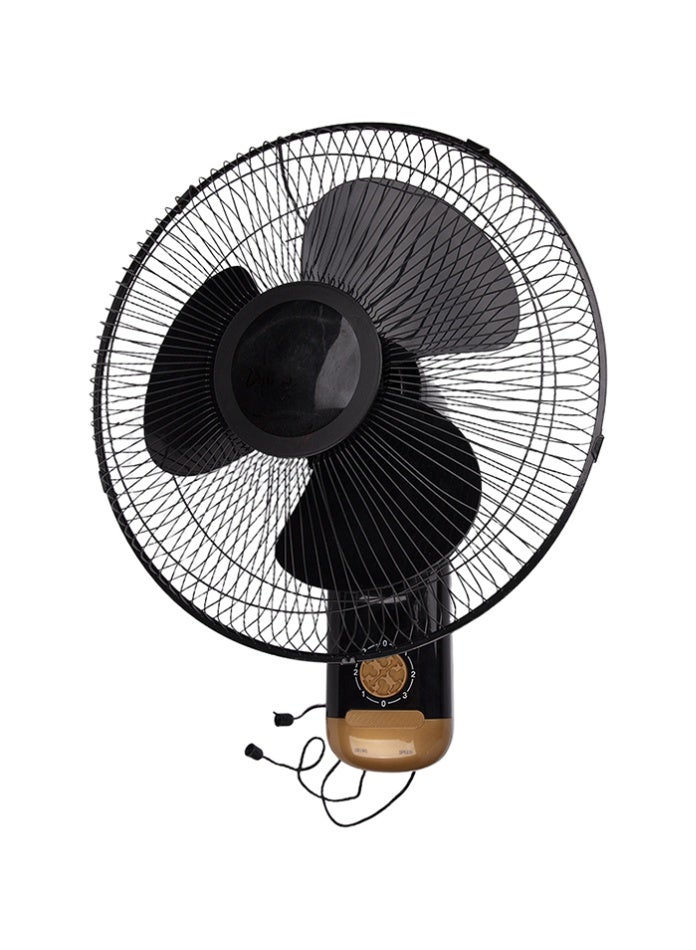 MODI 16" Wall Mounted Fan, 45W High-Power Cooling, 3-Speed Control & Wide Oscillation, Elegant Black & Gold Space-Saving Design - Image 1