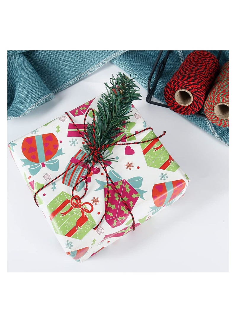 SYOSI 2 Rolls Colored Cotton Rope 200m 2MM Solid Wrapping Twine Durable Butchers String for Gift Meat Crafts Garden Wedding Decoration Packaging Thread - Image 2