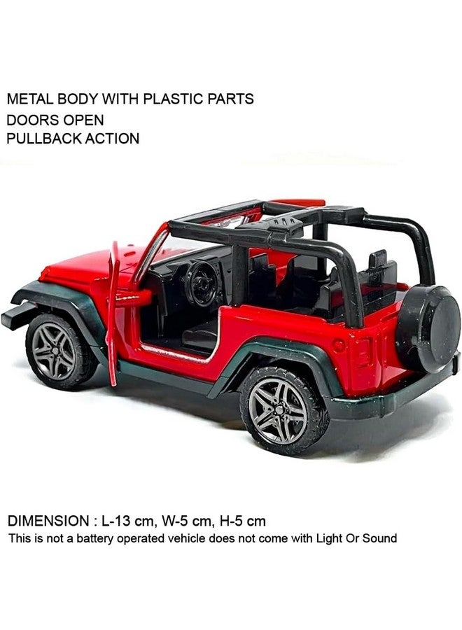 RUHANI Openable 2 Door Wrangler Toy Car 1:32 Die-cast Pull Back Model Car with Open The Door Toy Vehicle Cars for Kids ((Color May Vary) (Red) - Image 1