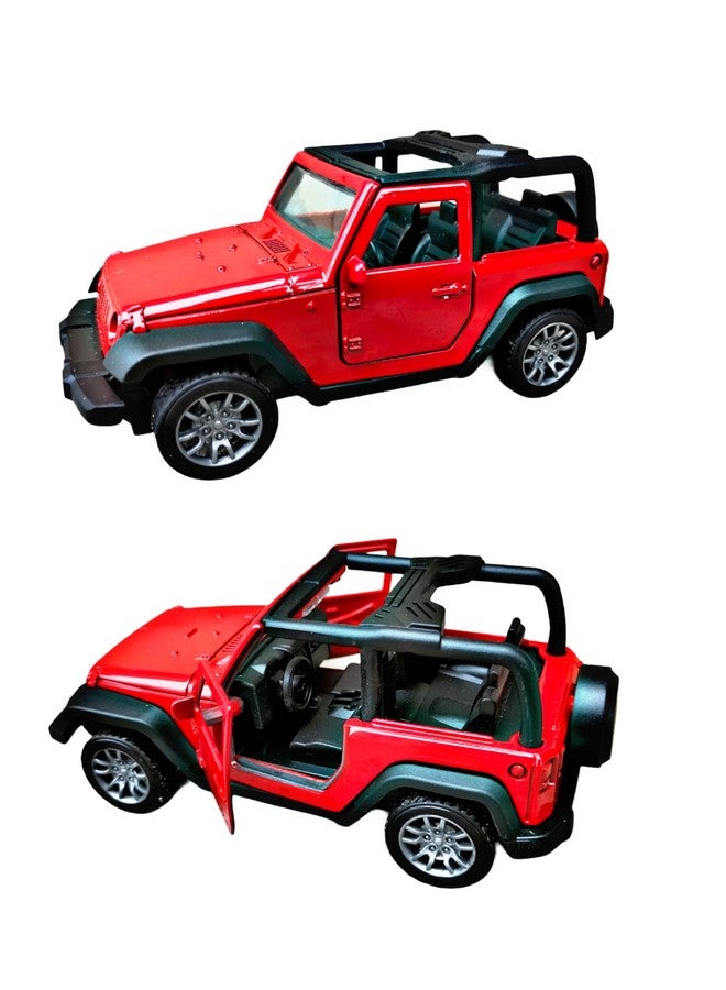 RUHANI Openable 2 Door Wrangler Toy Car 1:32 Die-cast Pull Back Model Car with Open The Door Toy Vehicle Cars for Kids ((Color May Vary) (Red) - Image 2