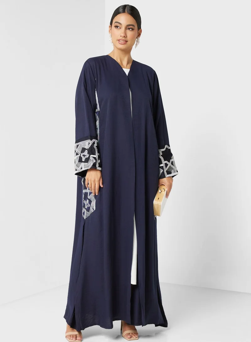 hayas closet Embroidered Patterned Abaya