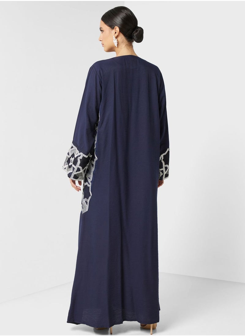 hayas closet - Embroidered Patterned Abaya - Image 1