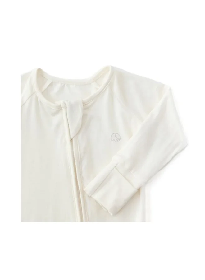 Anvi Baby Organic Zipper Romper 95% Bamboo 5% Spandex White 6 to 12 months
