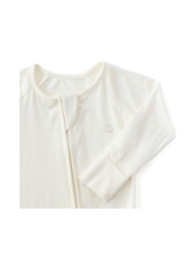 Anvi Baby Organic Zipper Romper 95% Bamboo 5% Spandex White 6 to 12 months - Image 3