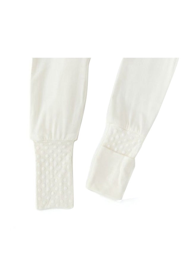 Anvi Baby Organic Zipper Romper 95% Bamboo 5% Spandex White 6 to 12 months - Image 4