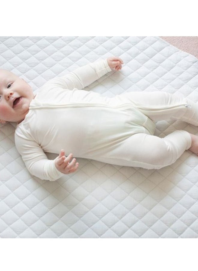 Anvi Baby Organic Zipper Romper 95% Bamboo 5% Spandex White 6 to 12 months - Image 5
