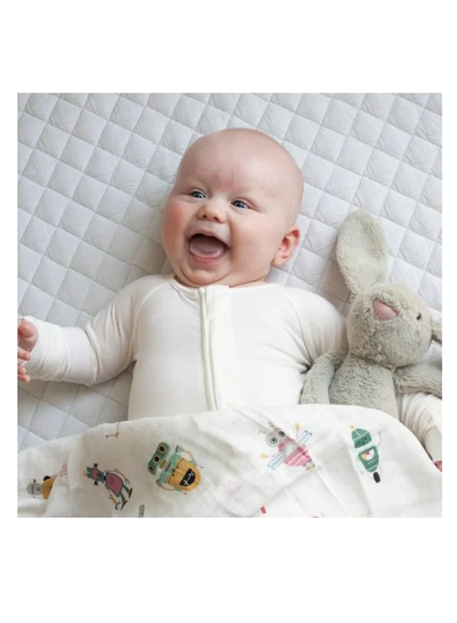 Anvi Baby Organic Zipper Romper 95% Bamboo 5% Spandex White 6 to 12 months