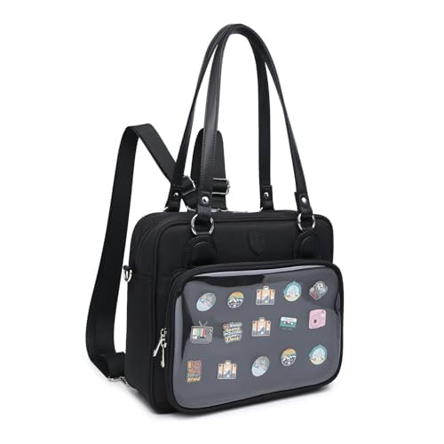 CHERRY SAUCE Oxford Ita Bag Crossbody Shoulder Bag Satchel Messenger Backpack Multi-Purpose Pins Display - Image 2