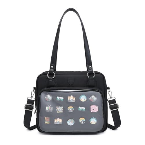 CHERRY SAUCE Oxford Ita Bag Crossbody Shoulder Bag Satchel Messenger Backpack Multi-Purpose Pins Display - Image 1