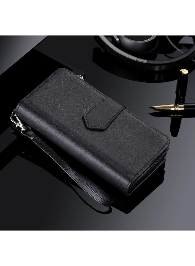S-TOP Case For iPhone 16 Pro Max Solid Color 2 in 1 Zipper Shockproof Phone Case - Image 2