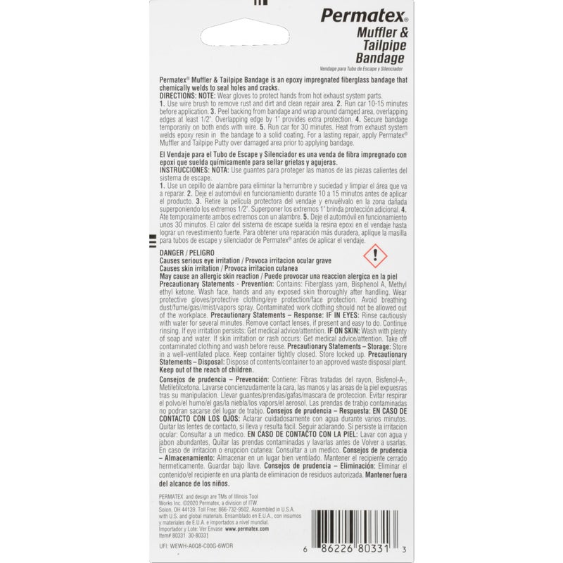 Permatex 80331 Muffler and Tailpipe Bandage, 84 sq. in. - Image 2
