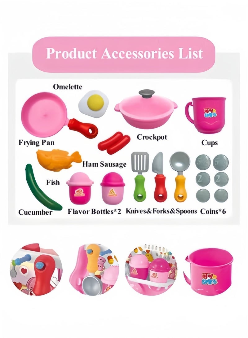 Halamodo 30pcs Kitchen Cooking Set for Toddlers Kitchen Toy Set Fruit Vegetable Tea Playset Toy Early Age Development Educational Pretend Play Food Assortment Set for Kids - Image 3