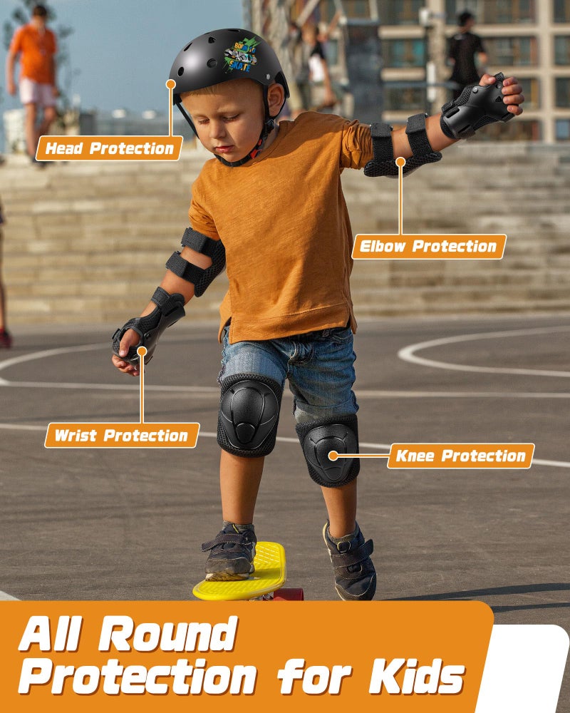 DARME Kids Bike Helmet Set, Adjustable Helmet for Ages 3-10 Year Boys Girls, Pad Set with Knee and Elbow Pads for Bike, Roller, Skating, Scooter, Longboard and More Sports - Image 5