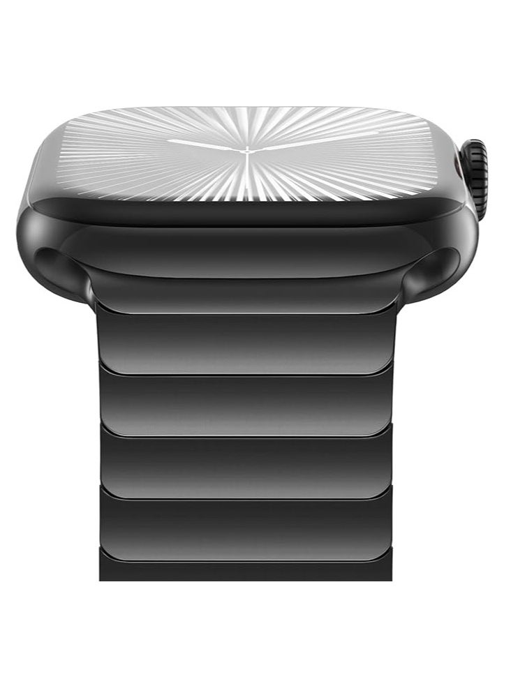 TIGER Stainless Steel Strap for iWatch 49mm, 46mm, 45mm, 44mm, 42mm – Black Replacement Band for Apple Watch Ultra 3, Ultra 2, Ultra, Series 10, 9, 8, 7, SE, 6, 5, 4, 3, 2, 1 – Sleek, Durable & Adjustable  - Image 2