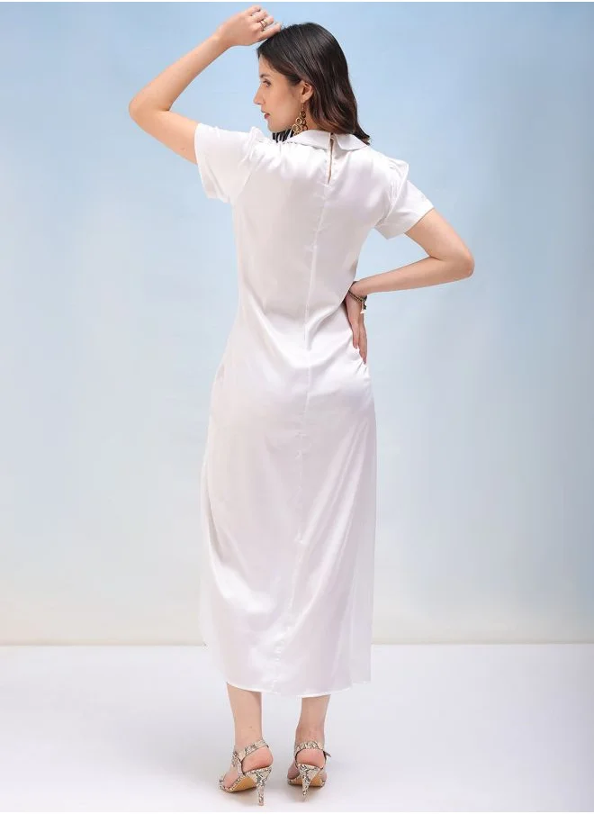 Freehand Women Straight Fit Casual Solid Asymmetric Dress