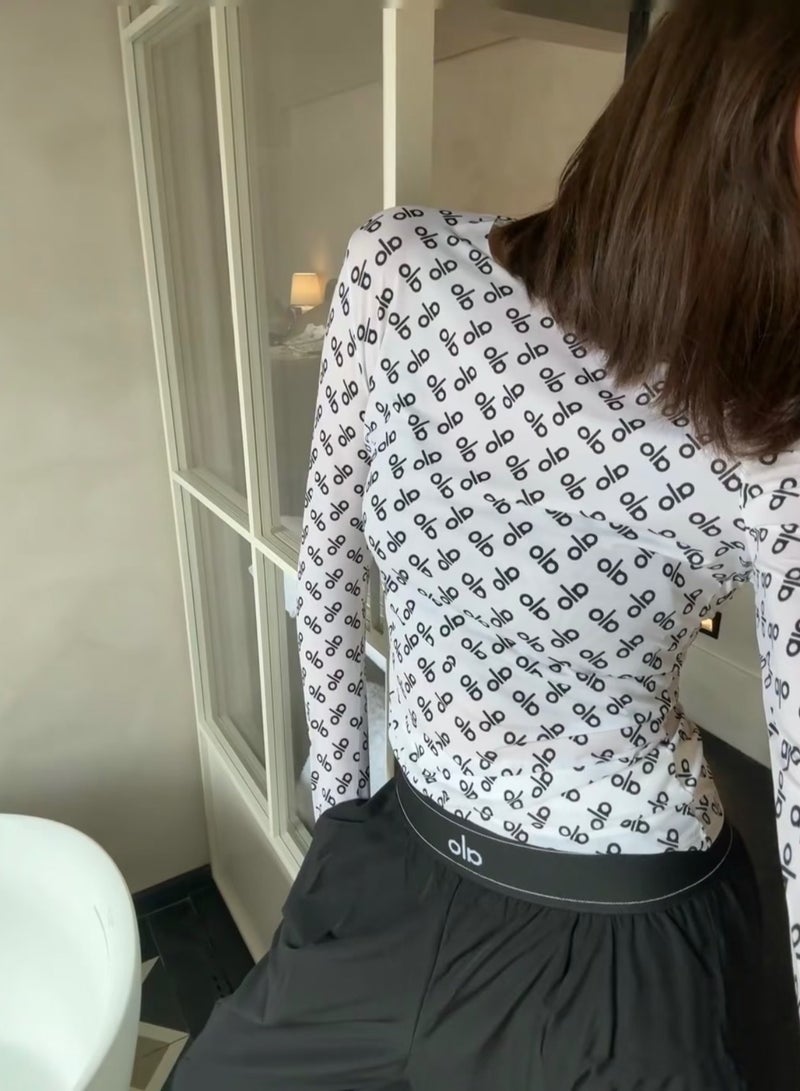 alo Alo Ice silk slimming, concealment, slimming, close-fitting, light, cool and UV-resistant top, long sleeves for summer - Image 3