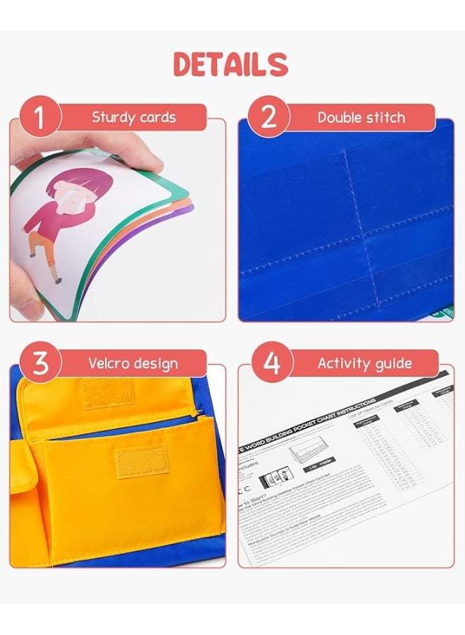 Gamenote Gamenote Word Building Desktop Pocket Chart Tent Flash Cards Kit - CVC Words Phonics Games Blending Board for Kindergarten Reading and Spelling  - Image 4