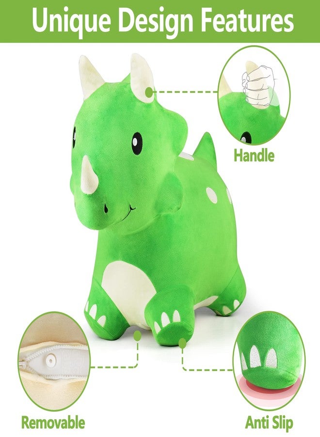 آي بلاي، آي ليرن لعبة iPlay، iLearn Bouncy Pals Dinosaur Hopper للأطفال بعمر سنتين، حيوانات نطاطة قطيفة للأطفال الصغار، لعبة ركوب تريسيراتوبس نطاطة للأطفال، حصان نطاط خارجي، هدايا عيد ميلاد رائعة للفتيات من 3 إلى 6 سنوات - Image 3