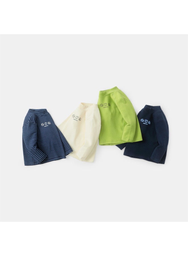 Boys' Mock Neck Base Layer Shirt, Spring/autumn Style Baby Top, Warm Girls' Innerwear Style - Image 4