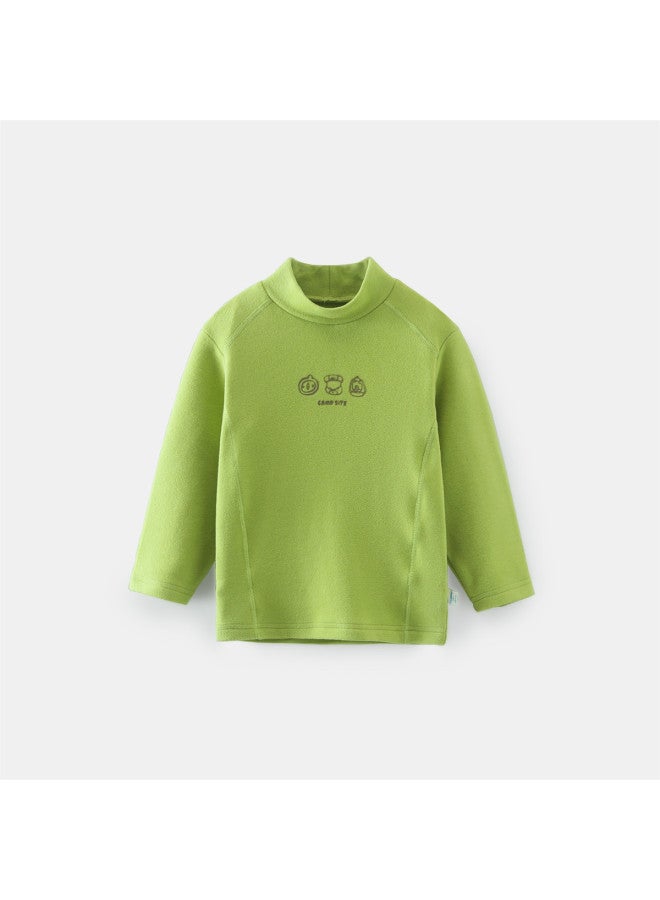 Boys' Mock Neck Base Layer Shirt, Spring/autumn Style Baby Top, Warm Girls' Innerwear Style - Image 3