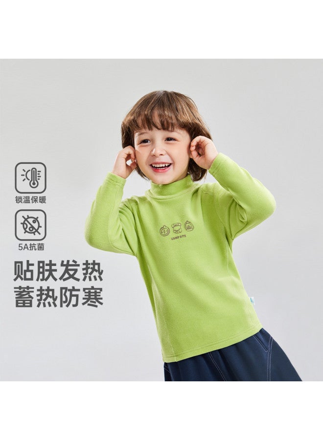 Boys' Mock Neck Base Layer Shirt, Spring/autumn Style Baby Top, Warm Girls' Innerwear Style - Image 2