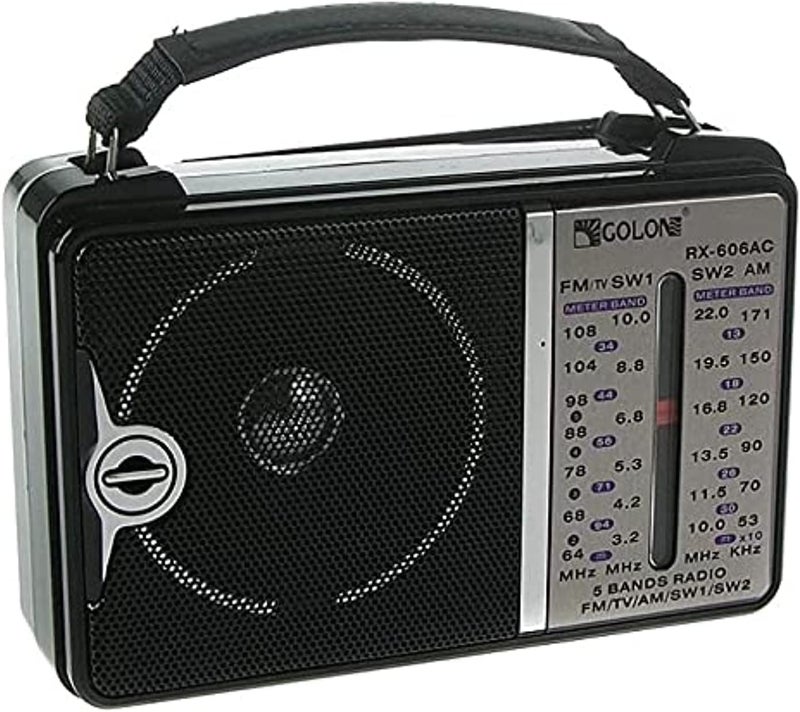RX-606 Classic Radio works with Electricity, 4-Bands AM, FM, SW1, SW2