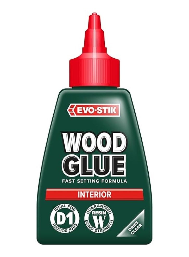EVO-STIK Wood Glue  Interior Extra Strong Fast Setting Suitable For All Wood Types Dries Clear 125ml - Image 1