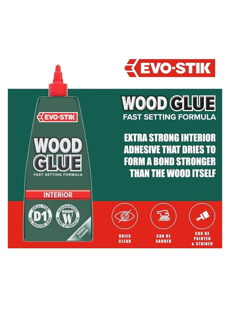 EVO-STIK Wood Glue  Interior Extra Strong Fast Setting Suitable For All Wood Types Dries Clear 125ml - Image 3