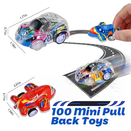 GOLDGE 100 Pcs Mini Pull Back Cars and Airplanes Set Assorted Racing Cars Planes Bulk Party Favors Birthday Goodie Bag Fillers Classroom Rewards Carnival Prizes Stocking Stuffers for Kids - Image 5